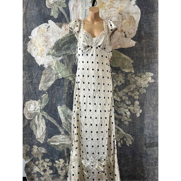 Free People Cream and Black Polka Dot Maxi Dress - Picture 7 of 11